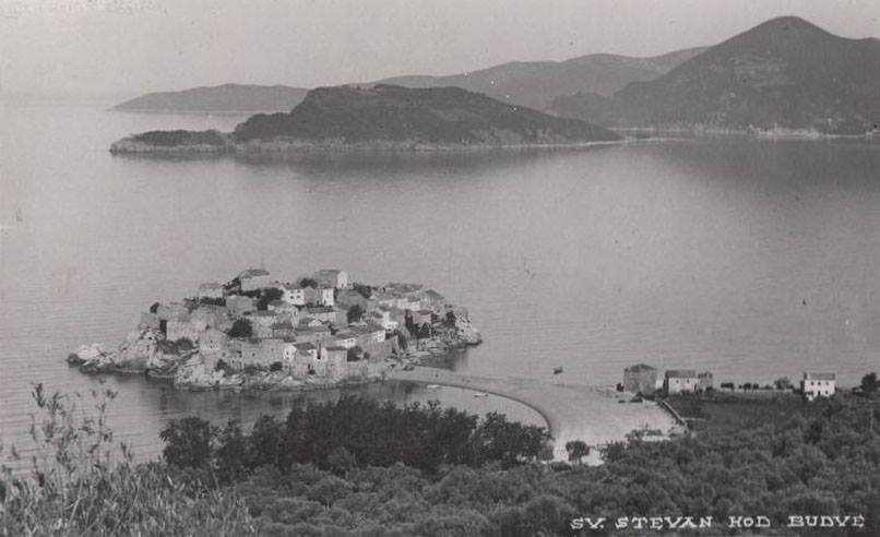 старые фотографии острова Святой Стефан в Черногории 3